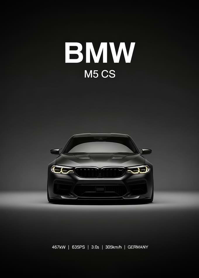BMW M5 CS Car Poster