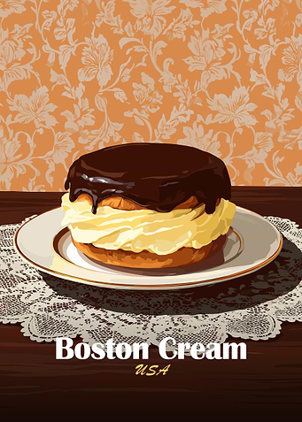 Boston Cream Pie Illustration