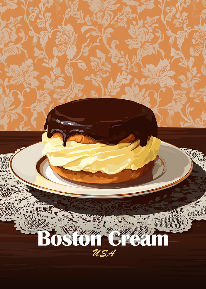 Boston Cream Pie Illustration