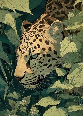 Leopard in Lush Greenery