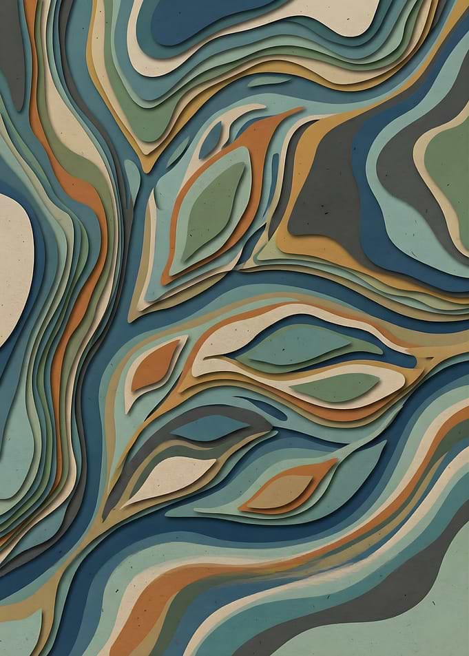 Abstract Topographic Paper Cut