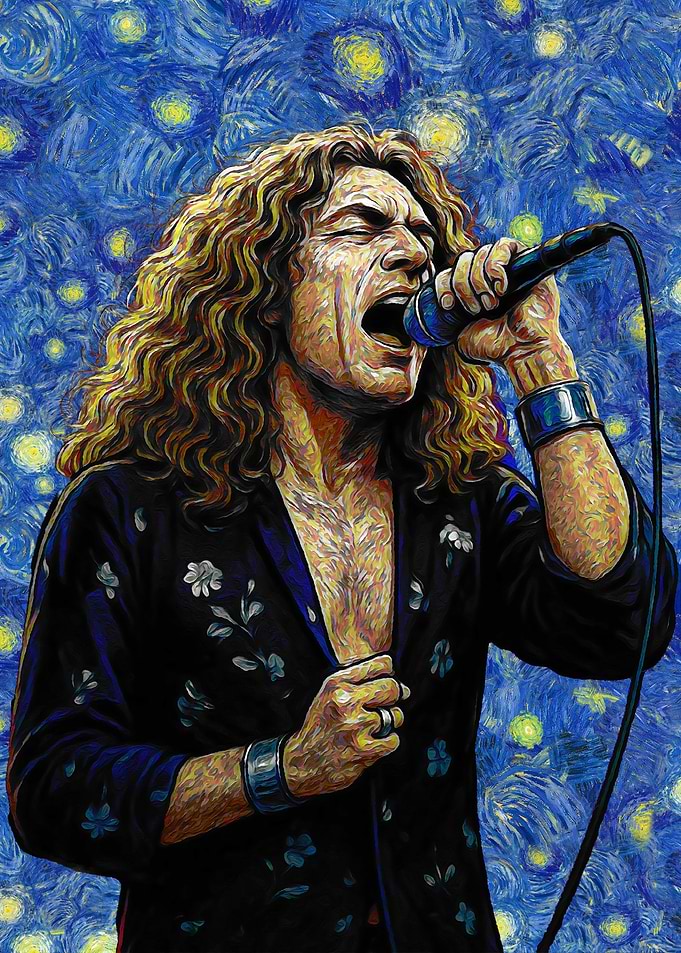 Robert Plant Starry Night Style Portrait