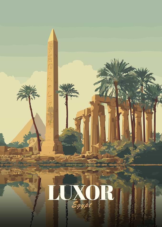 Luxor Egypt Travel Poster