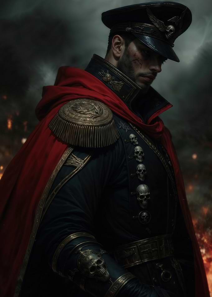 Grimdark Military Officer Portrait