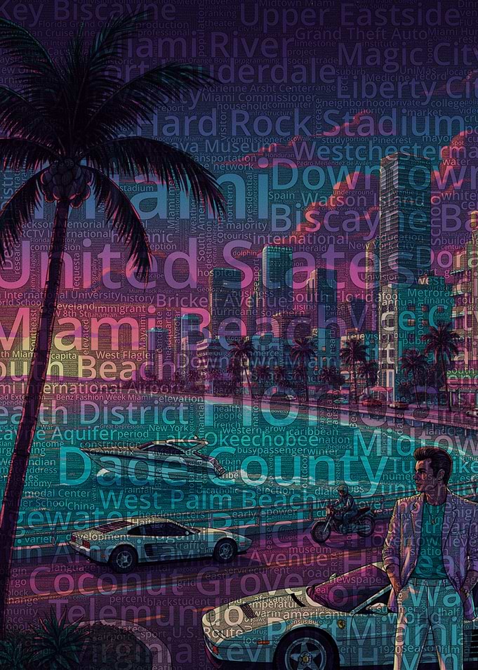 Miami Vice Text Art