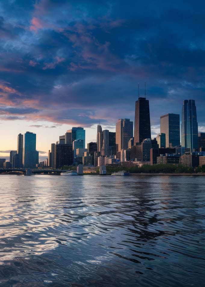 Chicago Skyline at Dusk