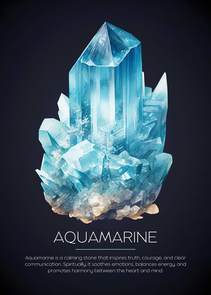 Aquamarine Spiritual Crystal Gemstone