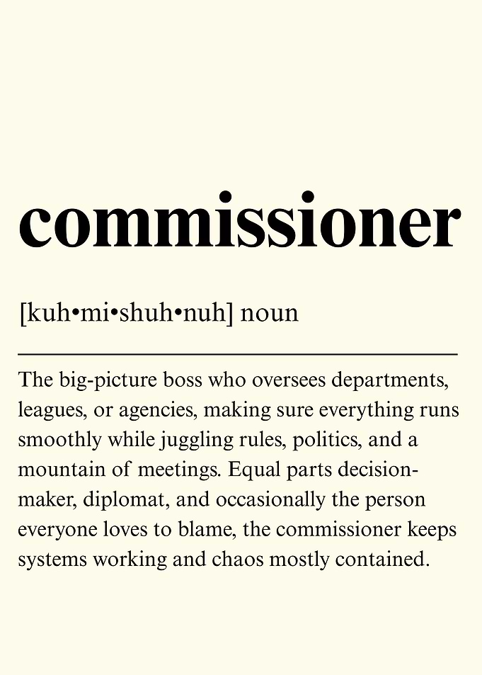 Commissioner Definition Text Art