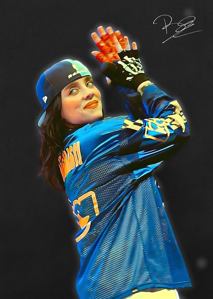 Billie Eilish in Blue Jersey
