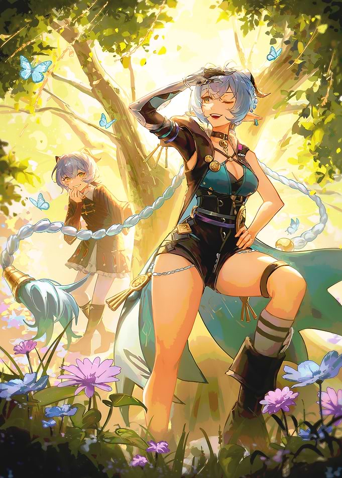 Anime Girls in a Sunny Meadow