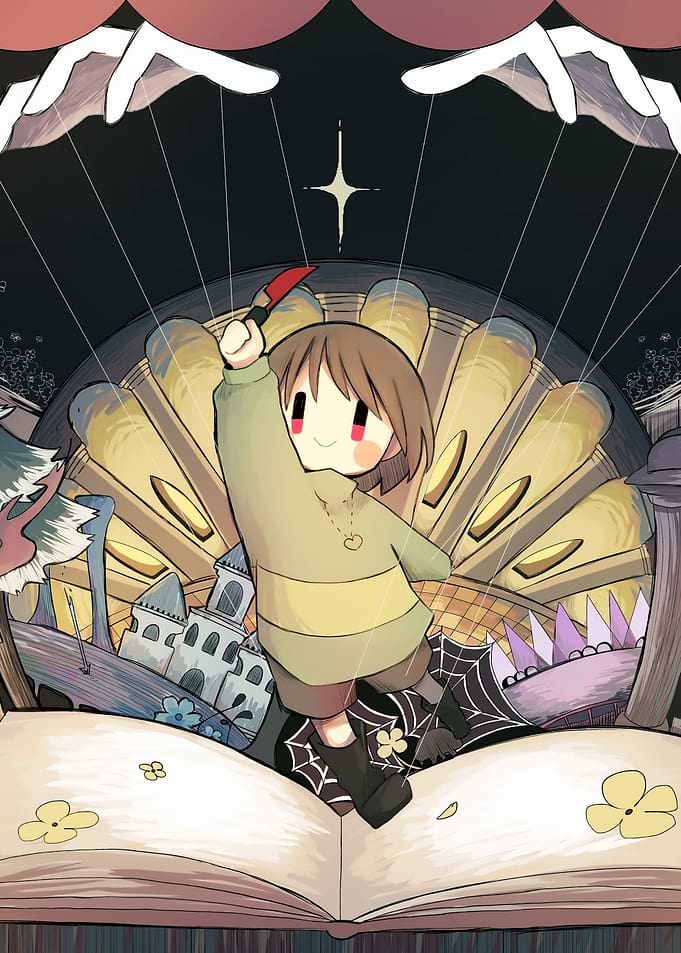 Chara with Knife on Open Book