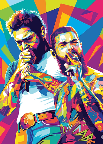 Post Malone Colorful Portrait