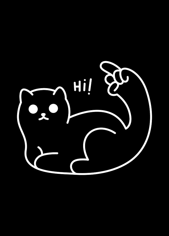 Cartoon Cat Waving