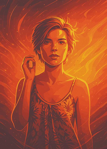 Woman in Orange Tones Portrait