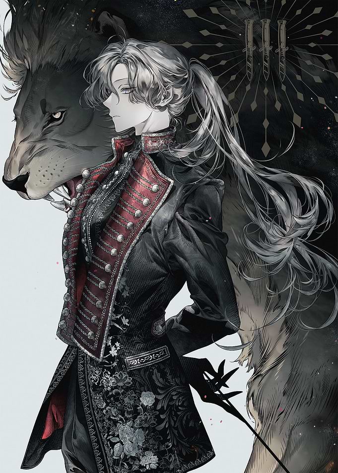 Anime Character with Lion Companion