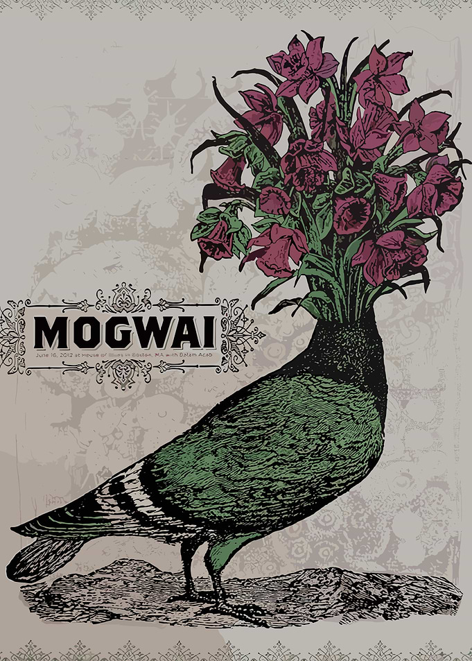 Mogwai Pigeon Floral Art