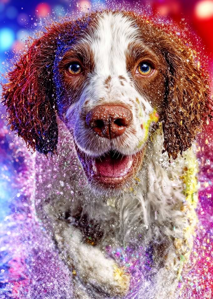 Springer Spaniel Colorful Sparkles