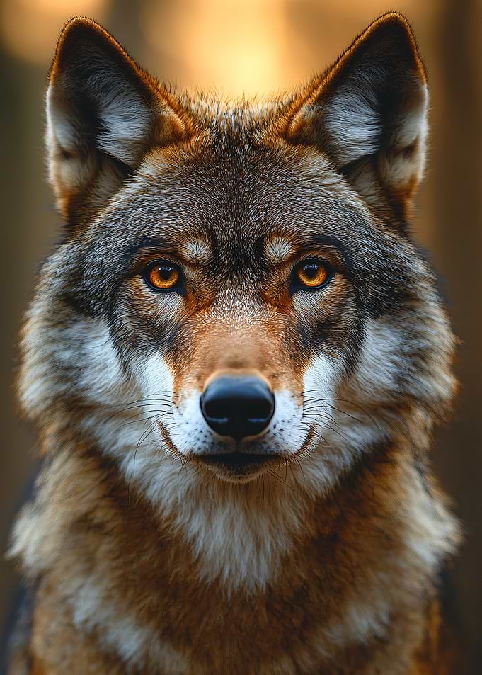 Wolf Portrait with Intense Gaze