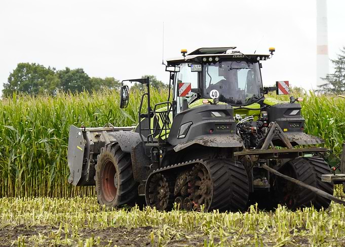 Claas Lexion Tractor in Cornfield