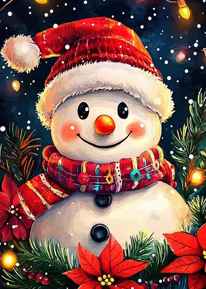 Festive Snowman with Christmas Decorations
