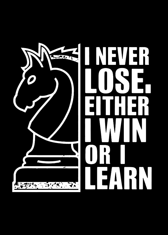 Chess Knight with Motivational Quote