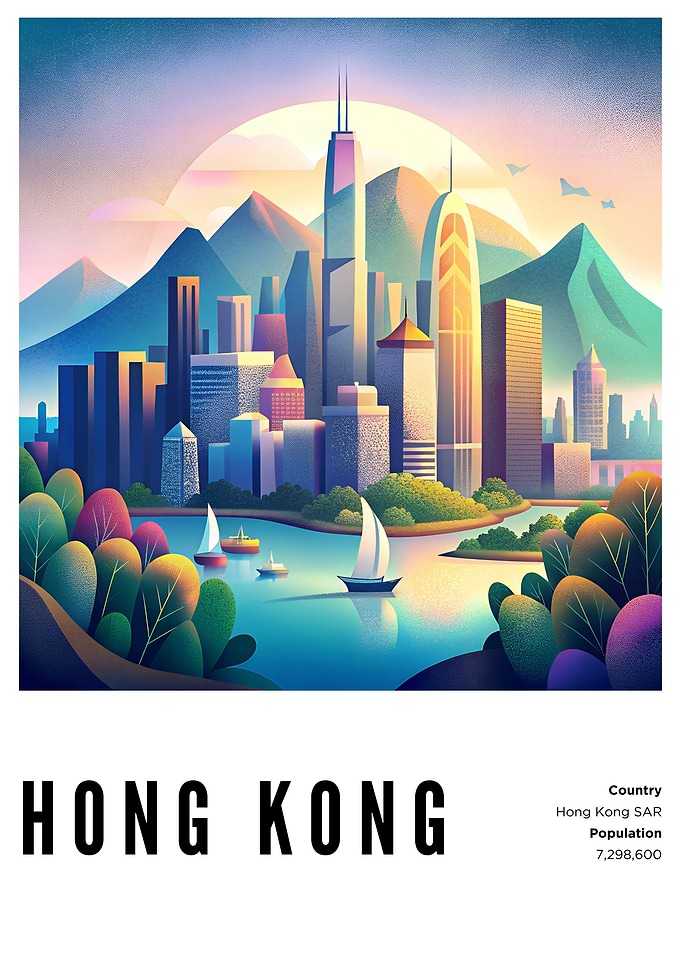 Hong Kong Cityscape Illustration