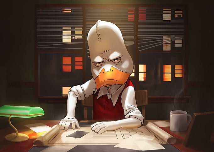 Howard The Duck Architect at Desk
