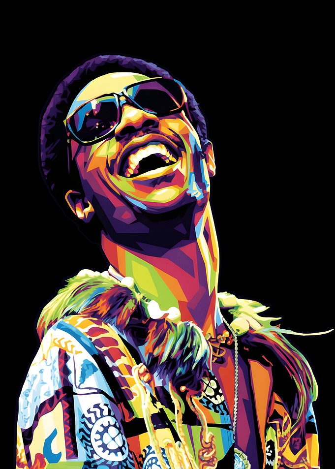 Stevie Wonder Colorful Portrait
