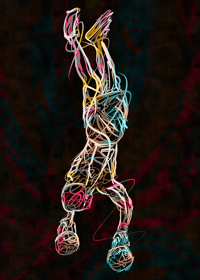 Abstract Kettlebell Handstand Art