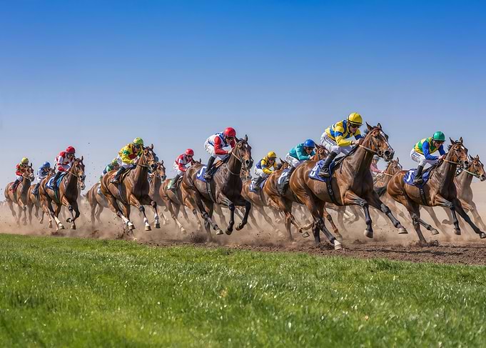 Horse Race Under a Clear Sky
