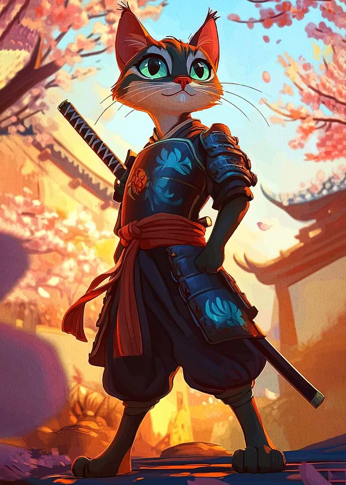 Samurai Cat Warrior