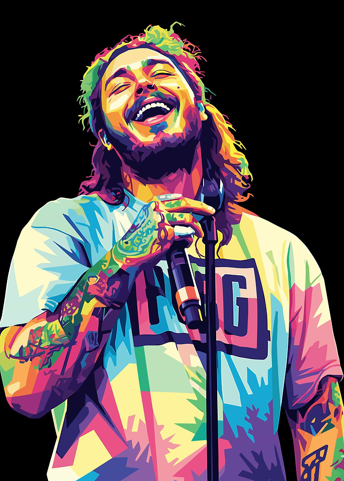 Post Malone Colorful Portrait