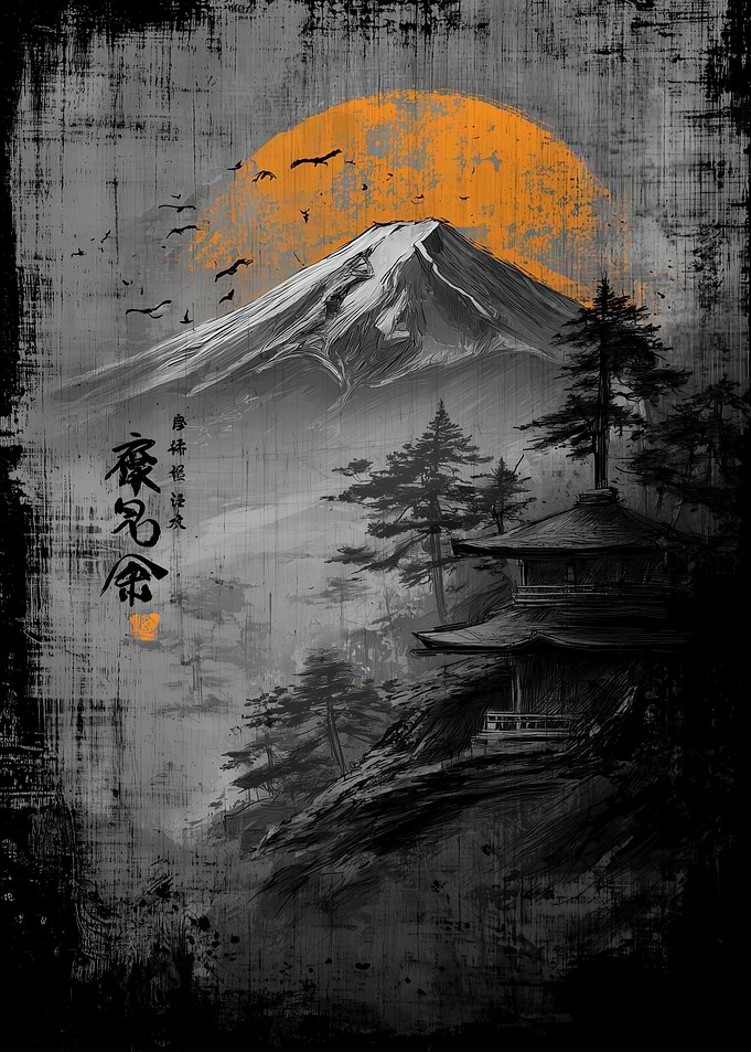 Ukiyo Minimalism Mount Fuji