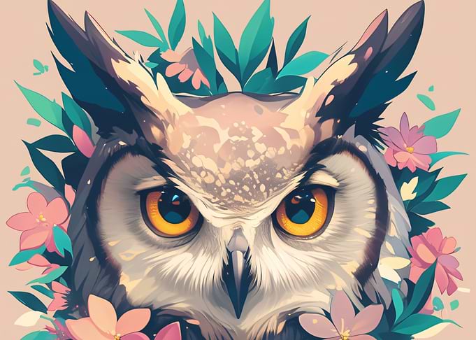 Floral Owl Portrait