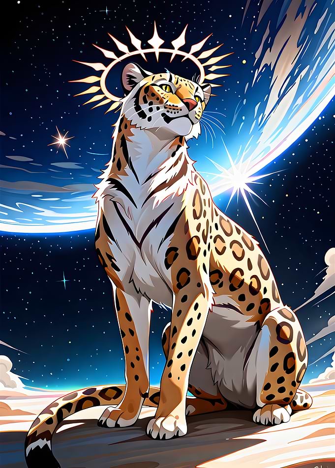 Celestial Leopard in Space