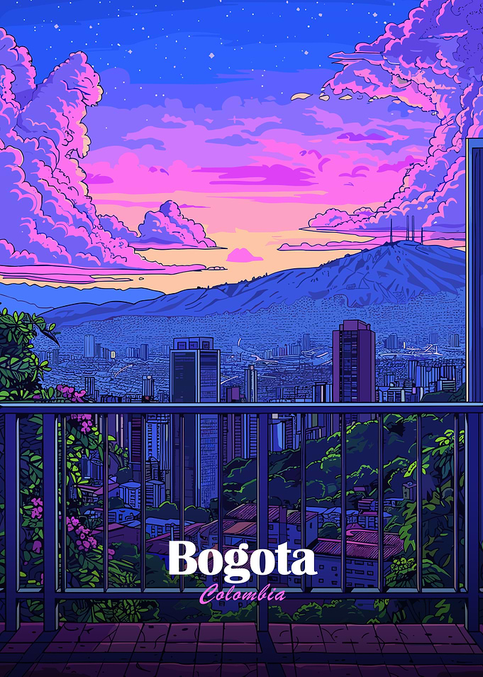 Bogota, Colombia: Cityscape at Sunset