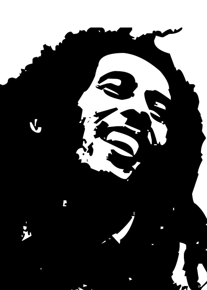 Bob Marley Black and White Portrait