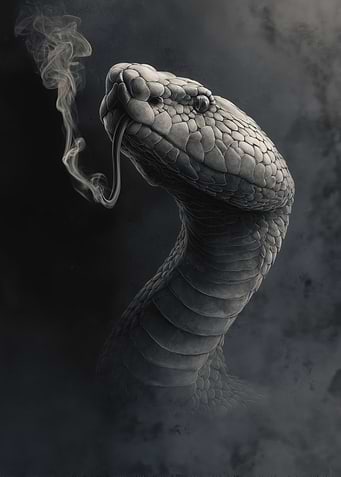 Monochrome King Cobra Snake