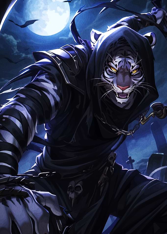 Tiger Grim Reaper in Graveyard