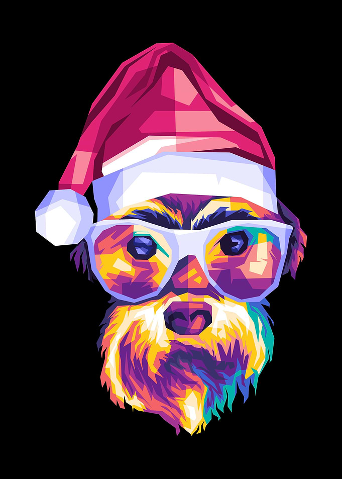 Christmas Dog Pop Art