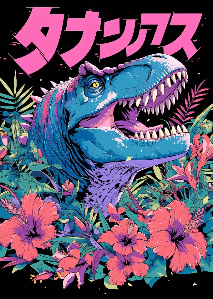 Tropical Dinosaur Illustration