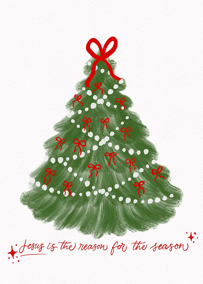 Christmas Tree with Red Bows