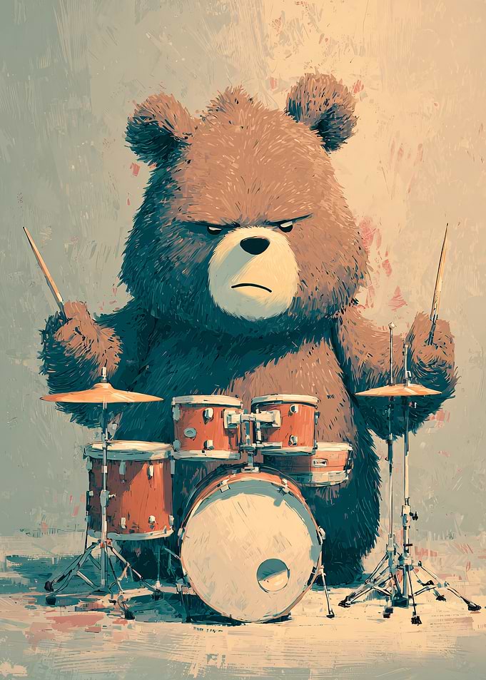 Grumpy Bear Drummer