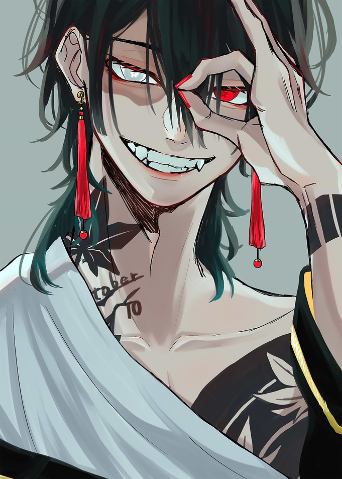 Anime Character with Tattoos and Piercings