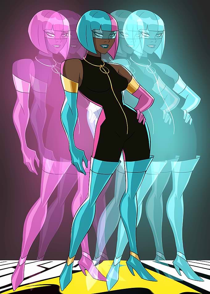 Stylish Woman with Retro-Futuristic Flair