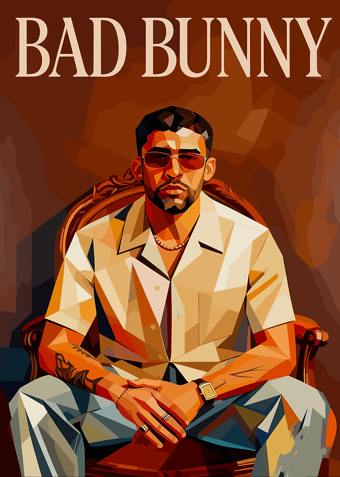 Bad Bunny Portrait Illustration