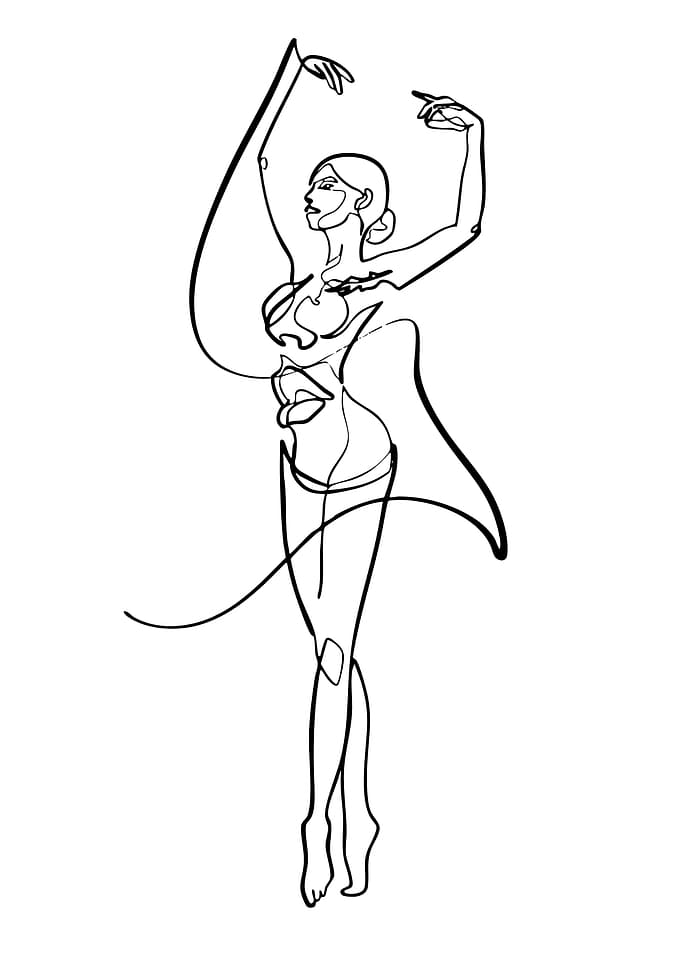 Elegant Woman Line Art