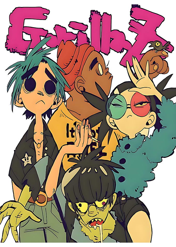 Gorillaz Band Cartoon Illustration