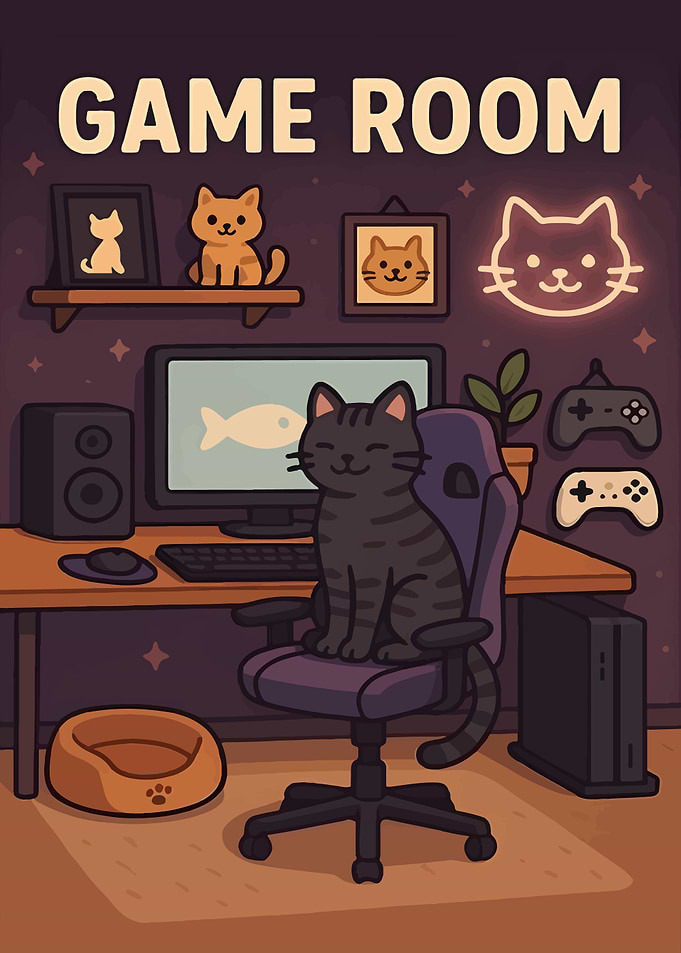 Game Room with Cat