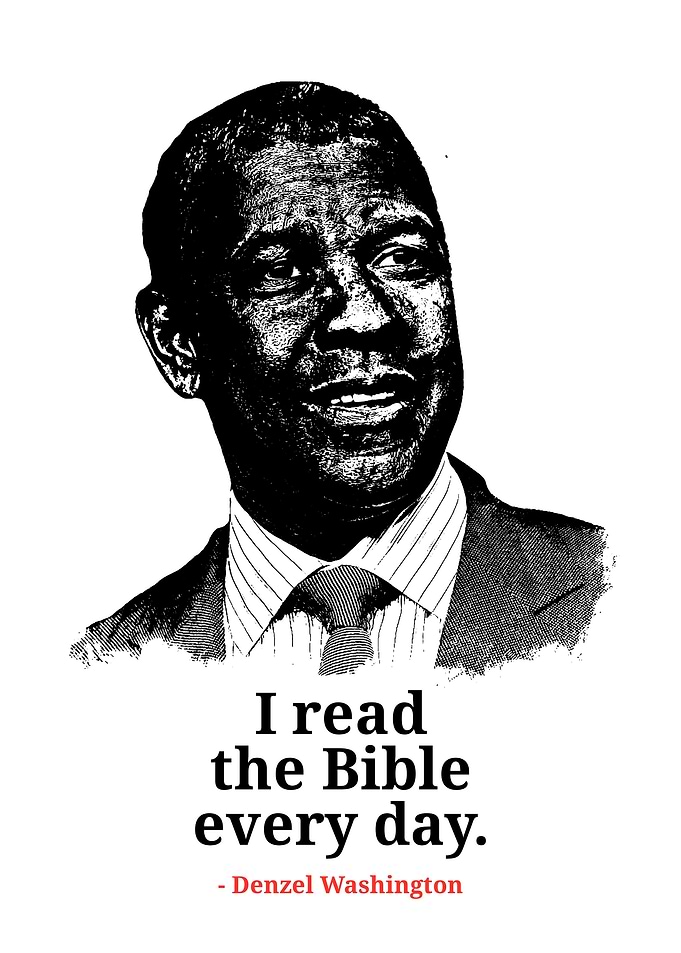 Denzel Washington Bible Quote Portrait
